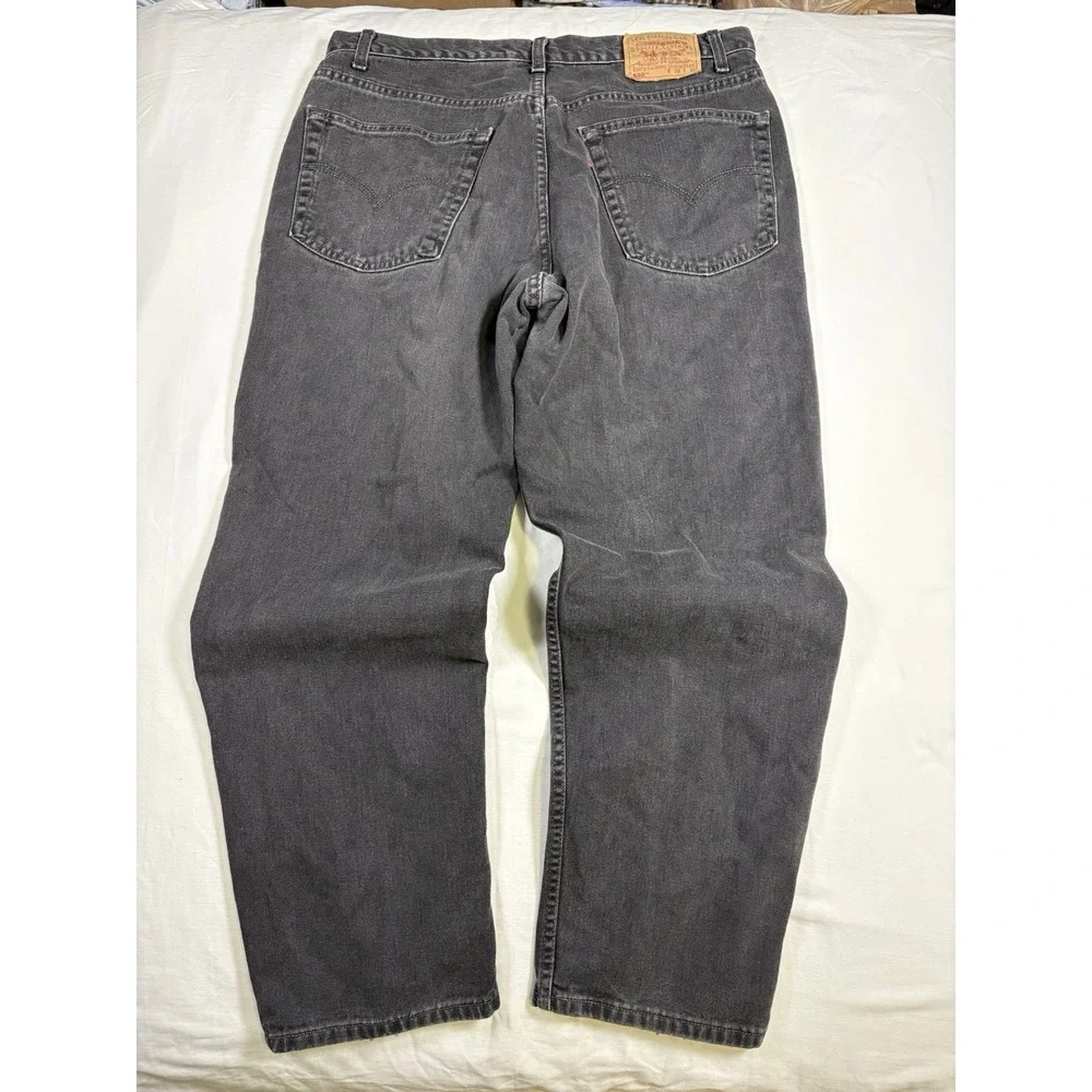 Vintage 90s Levis 550 Faded Black Denim Jeans 38x30 Made in Canada 100 Cotton